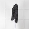 Equipment Black and Grey Animal Print Collared Shirt