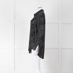 Equipment Black and Grey Animal Print Collared Shirt