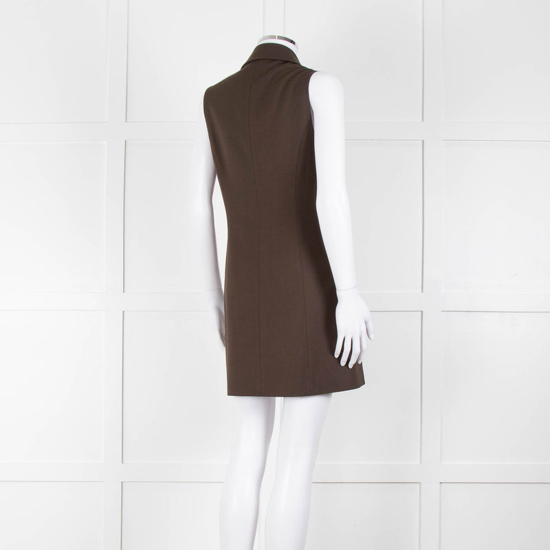 Reformation Sleeveless Brown Blazer Dress