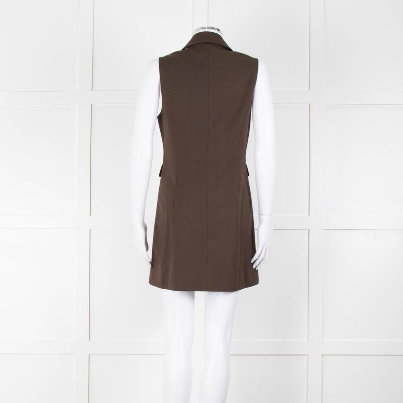 Reformation Sleeveless Brown Blazer Dress