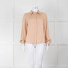 Frame Blush Pink Collared Silk Blouse