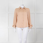 Frame Blush Pink Collared Silk Blouse