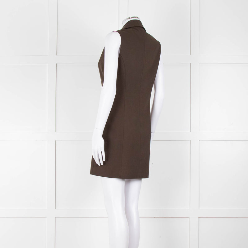 Reformation Sleeveless Brown Blazer Dress
