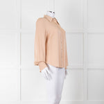 Frame Blush Pink Collared Silk Blouse