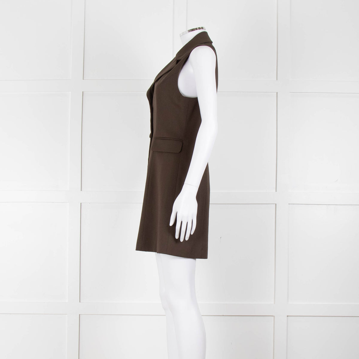 Reformation Sleeveless Brown Blazer Dress