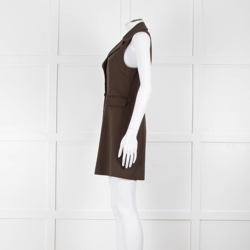 Reformation Sleeveless Brown Blazer Dress
