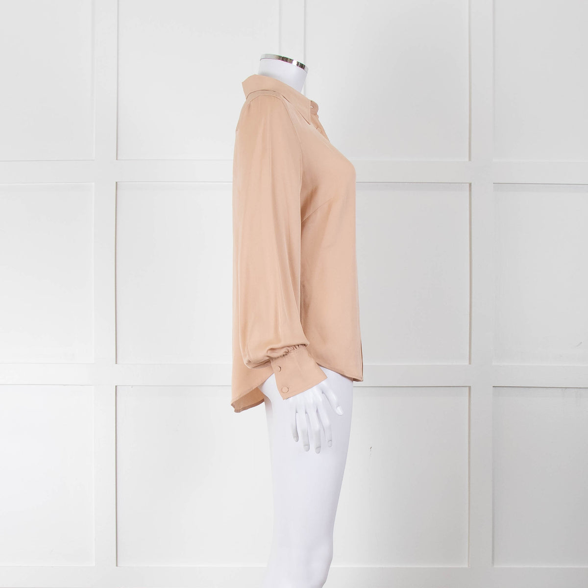 Frame Blush Pink Collared Silk Blouse