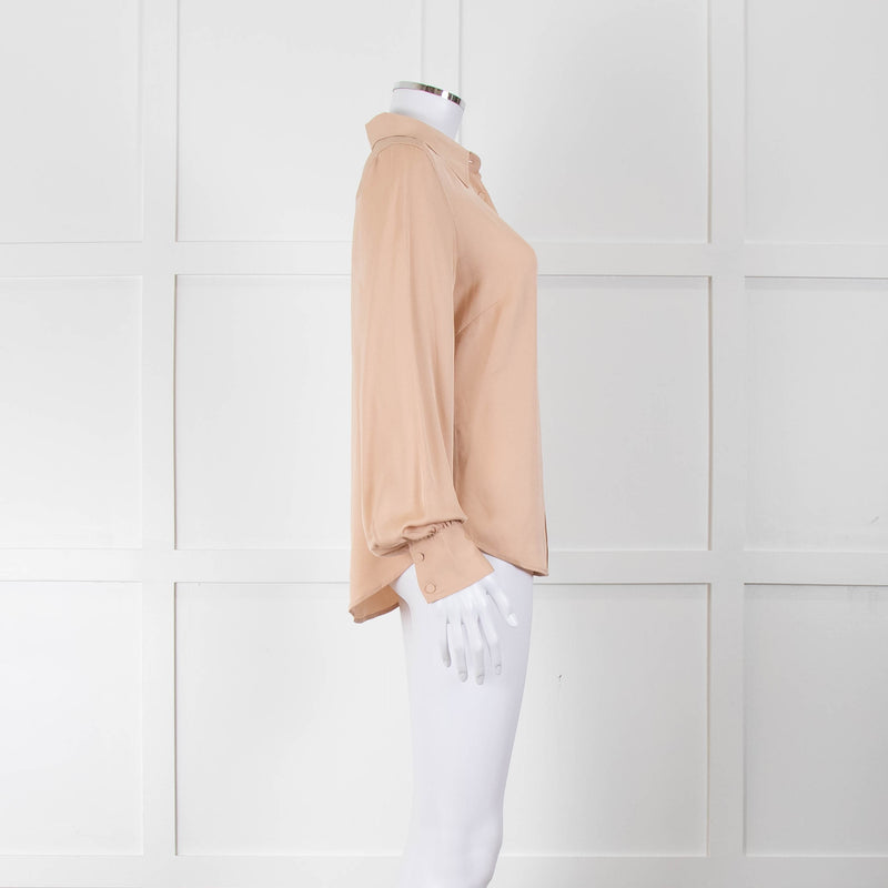 Frame Blush Pink Collared Silk Blouse