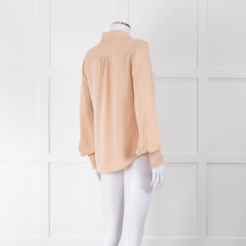 Frame Blush Pink Collared Silk Blouse