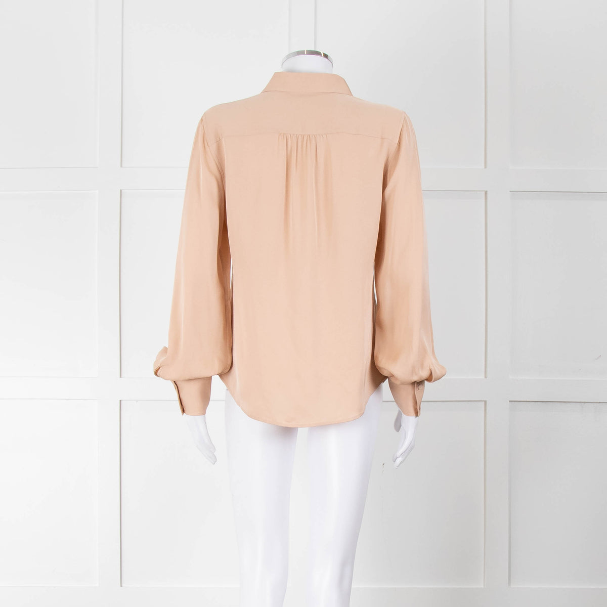 Frame Blush Pink Collared Silk Blouse