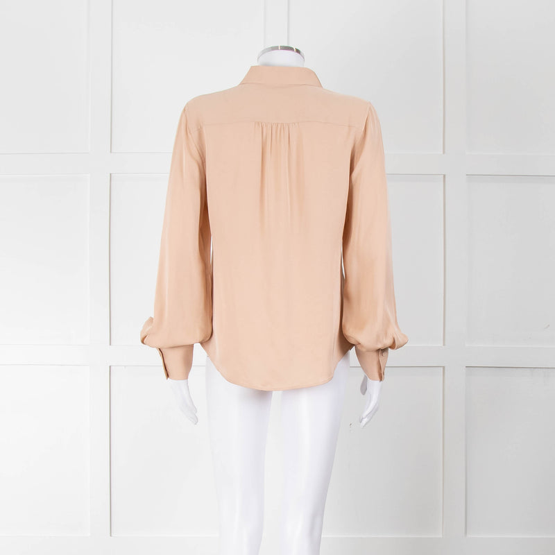 Frame Blush Pink Collared Silk Blouse