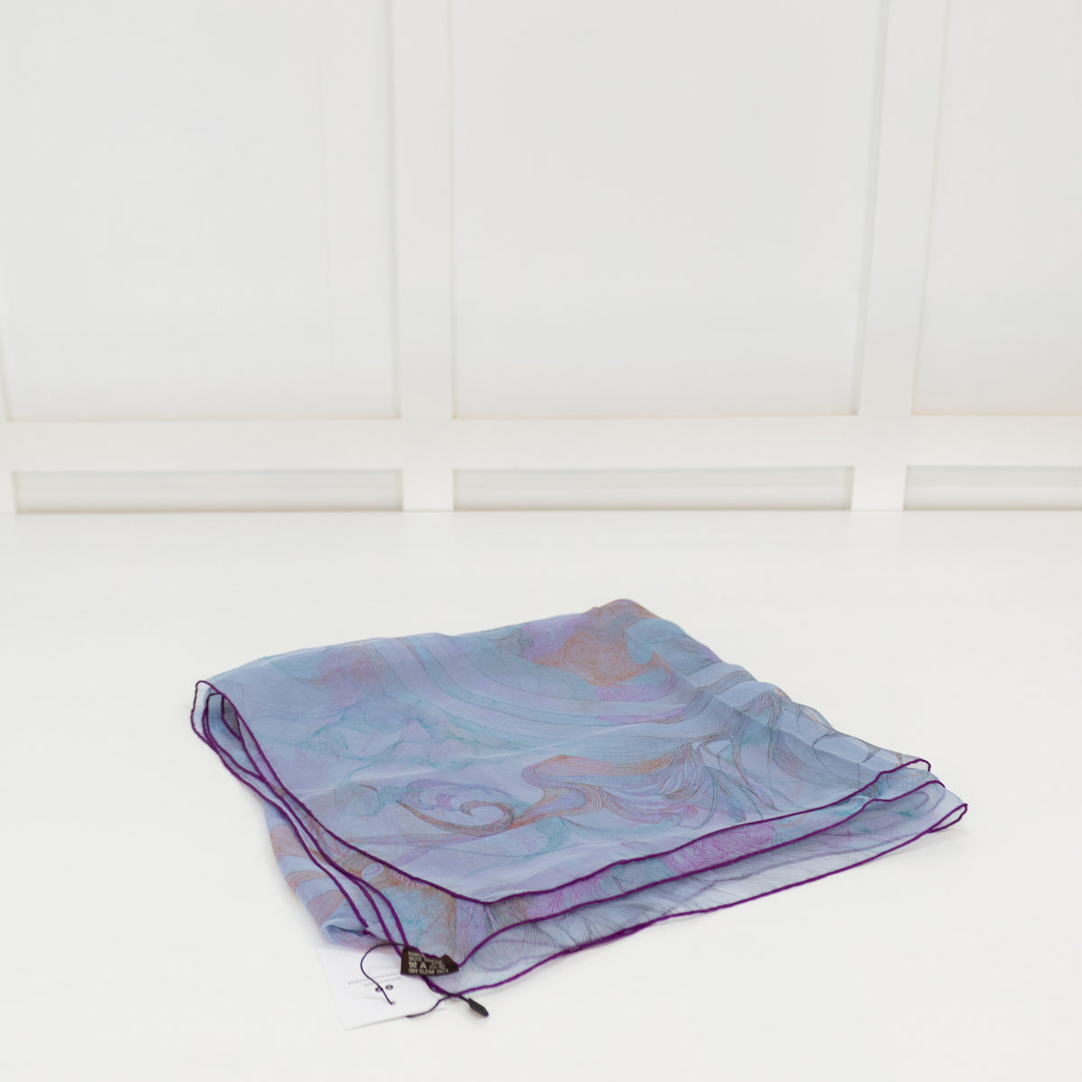 Hermes Blue Silk Chiffon Brides de Gala 140 Scarf