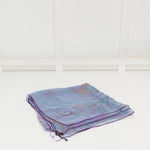Hermes Blue Silk Chiffon Brides de Gala 140 Scarf