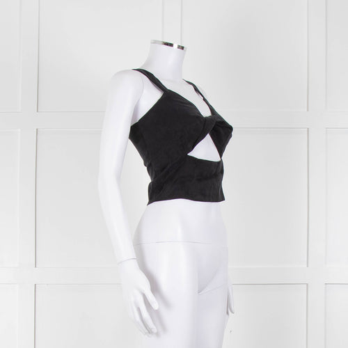 Casa Raki Black Twist Front Crop Top