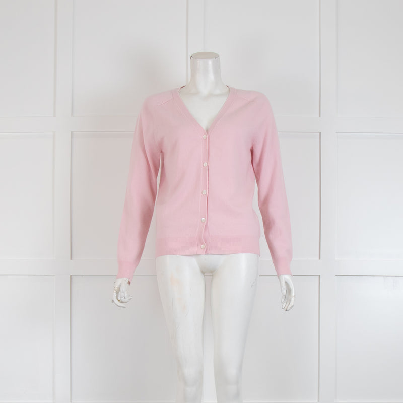 N.Peal London Pink Cashmere Cardigan