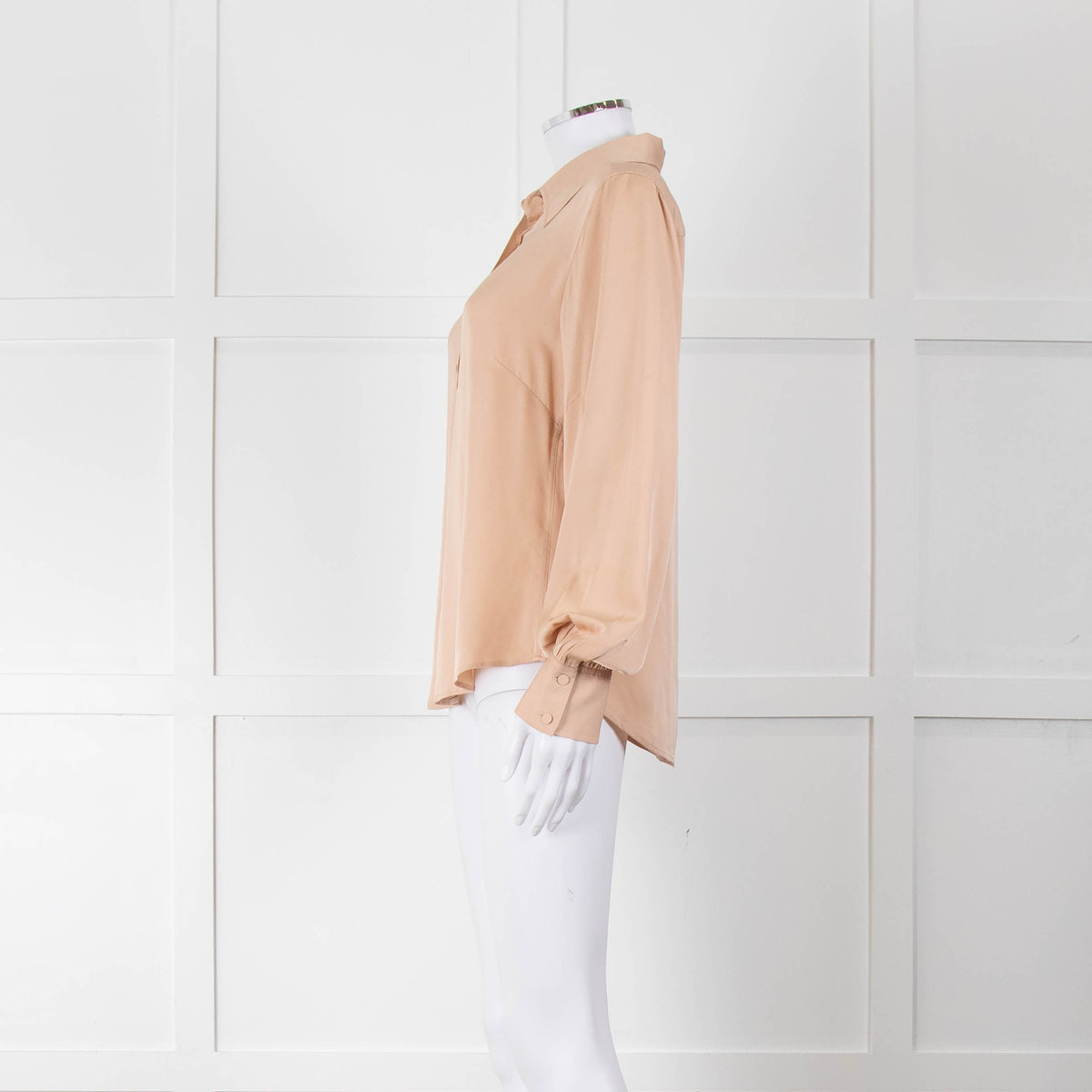Frame Blush Pink Collared Silk Blouse