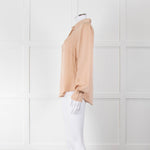 Frame Blush Pink Collared Silk Blouse