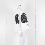 LOVEBIRDS White Cotton Leaf Print Applique Long Sleeve Shirt