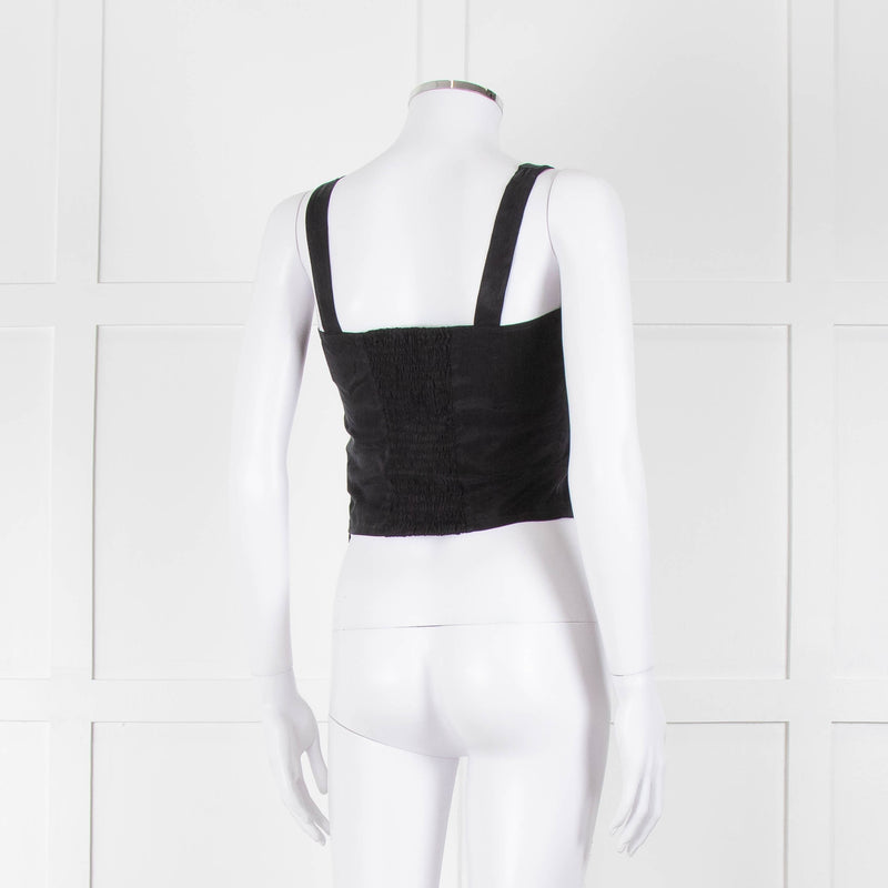 Casa Raki Black Twist Front Crop Top