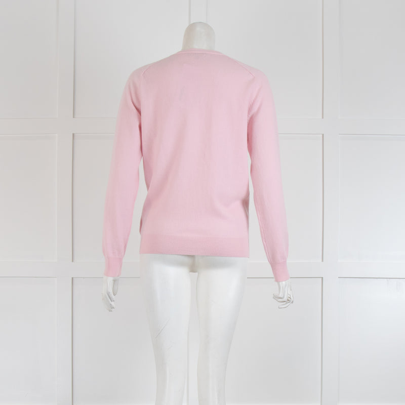 N.Peal London Pink Cashmere Cardigan