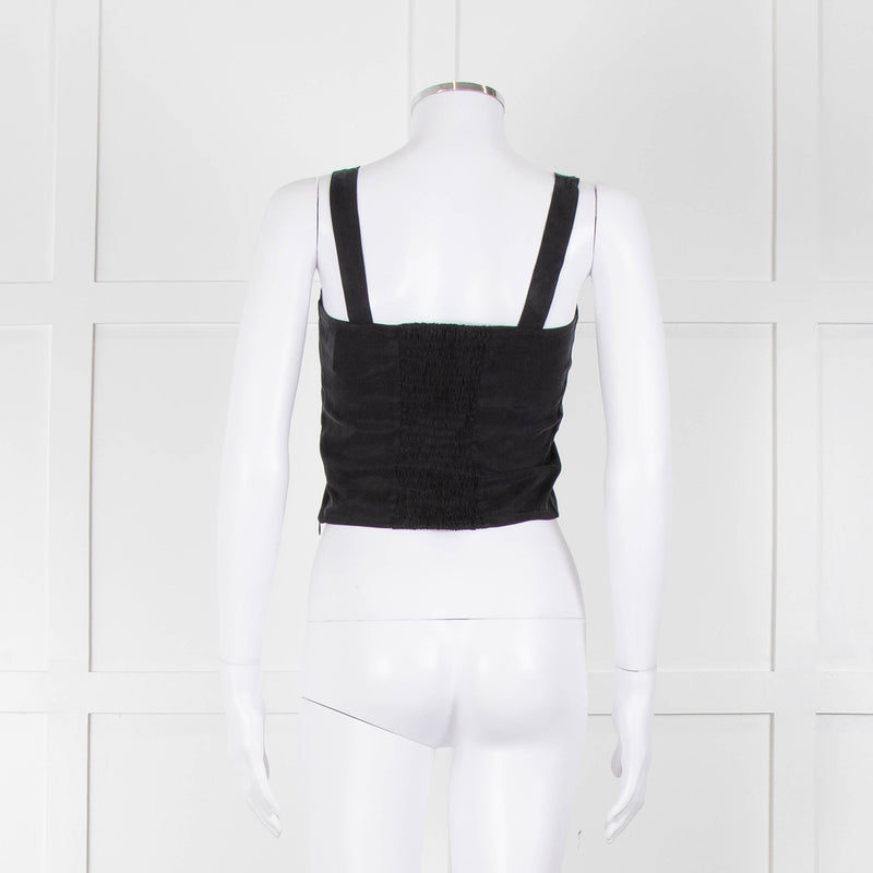 Casa Raki Black Twist Front Crop Top