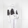 LOVEBIRDS White Cotton Leaf Print Applique Long Sleeve Shirt