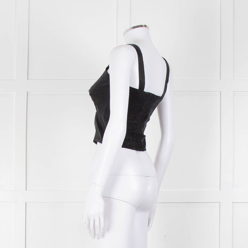 Casa Raki Black Twist Front Crop Top