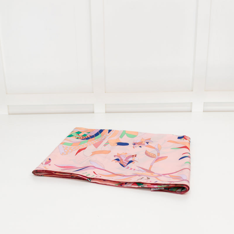 Hermes Silk 140 Pink Parais du Sole Scarf 9