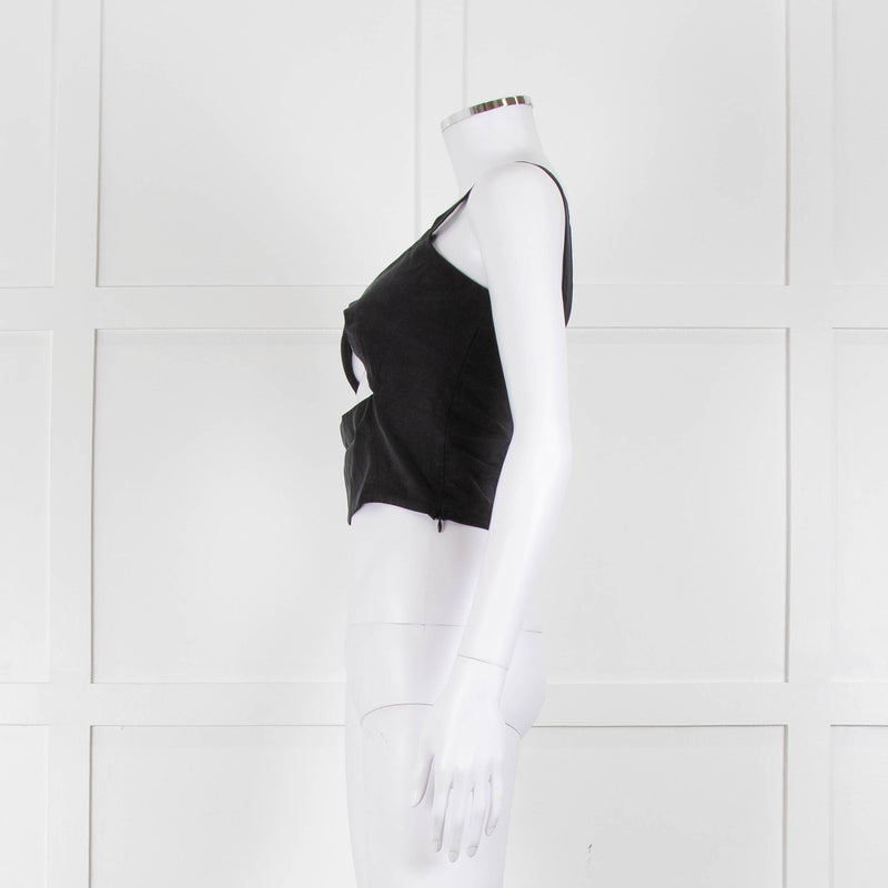 Casa Raki Black Twist Front Crop Top