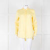 Equipment Pale Yellow Grandad Collar Silk Blouse