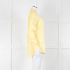 Equipment Pale Yellow Grandad Collar Silk Blouse