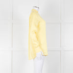 Equipment Pale Yellow Grandad Collar Silk Blouse