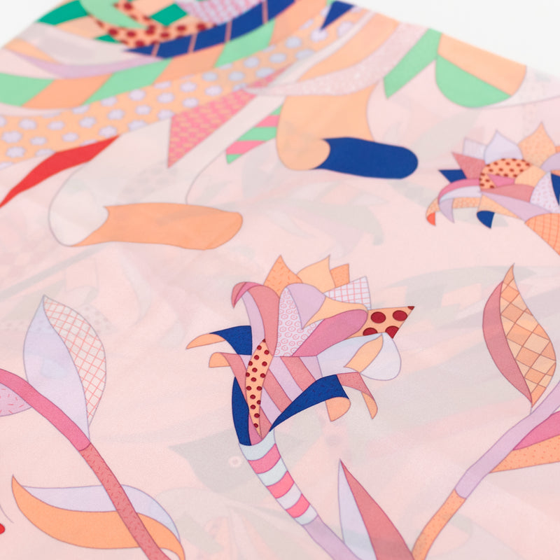 Hermes Silk 140 Pink Parais du Sole Scarf 9