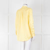 Equipment Pale Yellow Grandad Collar Silk Blouse