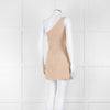 Venroy Beige Linen One Shoulder Mini Dress