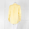 Equipment Pale Yellow Grandad Collar Silk Blouse