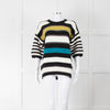 P.S Paul Smith Multi Coloured Rib Knit Striped Jumper with Short Sleeves