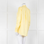 Equipment Pale Yellow Grandad Collar Silk Blouse