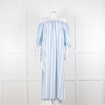 Evi Grintela Blue and White Striped Poplin Dress