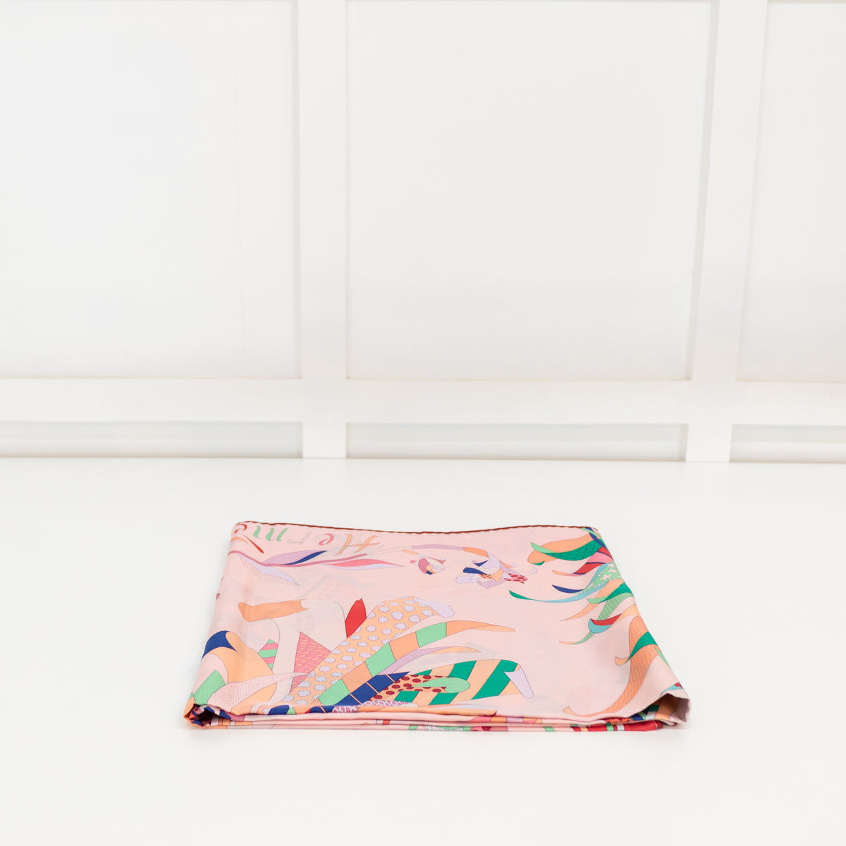 Hermes Silk 140 Pink Parais du Sole Scarf 9