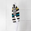 P.S Paul Smith Multi Coloured Rib Knit Striped Jumper with Short Sleeves