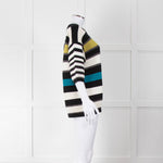 P.S Paul Smith Multi Coloured Rib Knit Striped Jumper with Short Sleeves