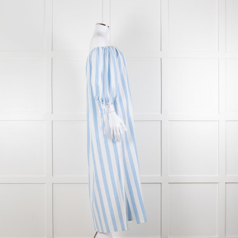 Evi Grintela Blue and White Striped Poplin Dress