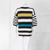 P.S Paul Smith Multi Coloured Rib Knit Striped Jumper with Short Sleeves