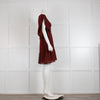 Michael By Michael Kors Red Black Frill Open Sleeve Mini Dress
