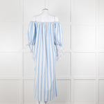 Evi Grintela Blue and White Striped Poplin Dress