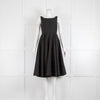 Alaia Black Textured Cotton Fit And Flare Sleeveless Dress