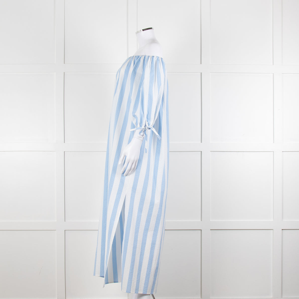 Evi Grintela Blue and White Striped Poplin Dress