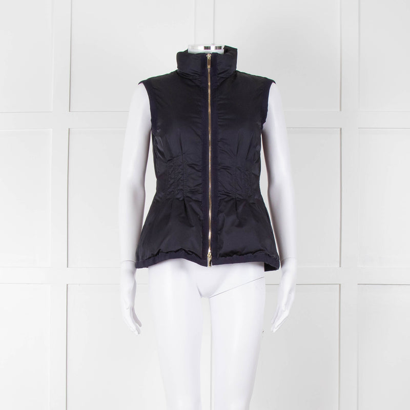 Carolina Herrera Navy Blue Fitted Down Gilet