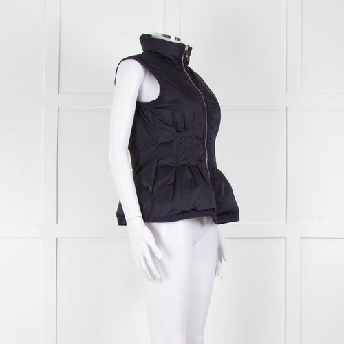 Carolina Herrera Navy Blue Fitted Down Gilet